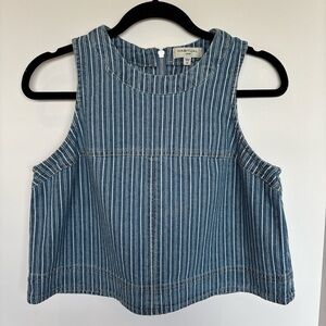 Gen Z U2K Casual Chic Vintage Style Minimalist Habitual Denim Cropped Top Sz M